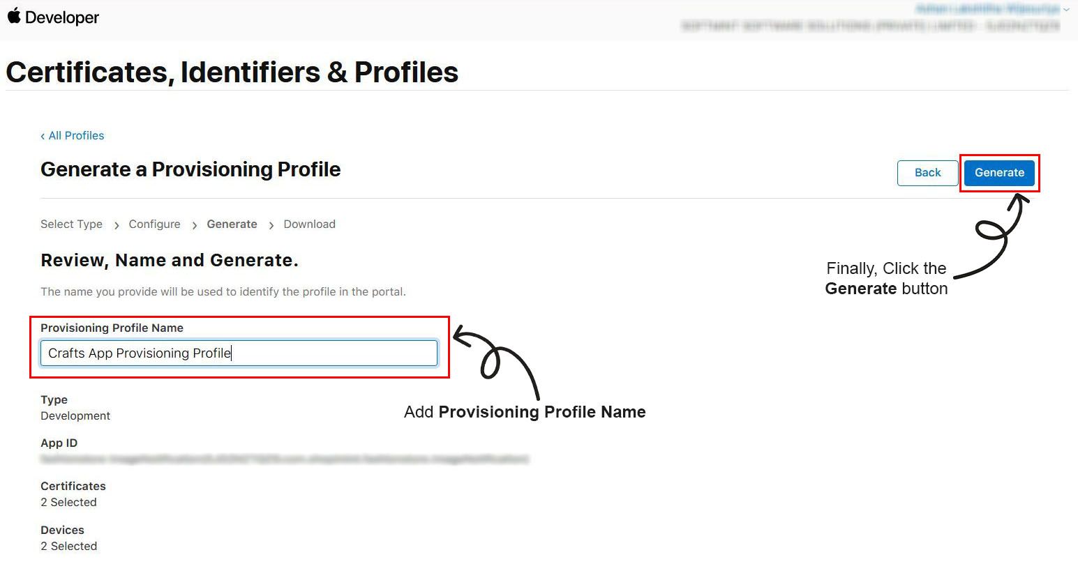 How to generate a Provisioning Profile ?